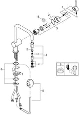 GROHE Minta Einhand-Spültischbatterie U-Auslauf ausziehbar chrom