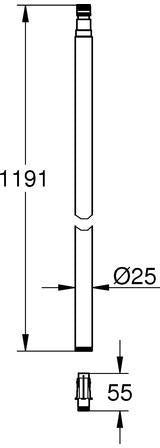 GROHE Brauserohr Euphoria SmartControl 48499 125 cm für 26509 Chrom – 15 cm länger