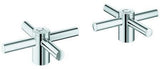 GROHE Atrio Kreuzgriffe 14215 – 1 Paar in Chrom mit Warm-Kalt-Markierung