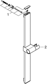GROHE Rainshower Aqua Brausestange 600 mm – Chrom, verdeckte Befestigung, Metall-Wandhalter
