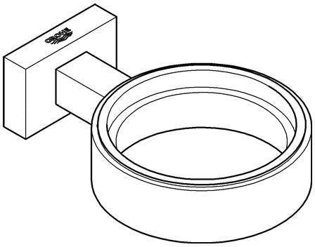 GROHE Essentials Cube Halter für Zahnputzbecher, Seifenschale & Seifenspender – Chrom, verdeckte Befestigung