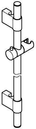 GROHE Rainshower Brausestange 1150 mm Metall Chrom mit Gleiter und FastFixation Plus