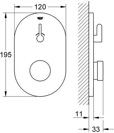 GROHE Eurosmart CT Selbstschluss-Brausebatterie – Mischung, chrom, Fertigmontageset