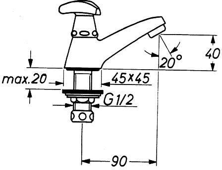 GROHE Eckventil 1/2x3/8'' mit Quetschverschraubung, Schubrosette & Metallgriff – Chrom