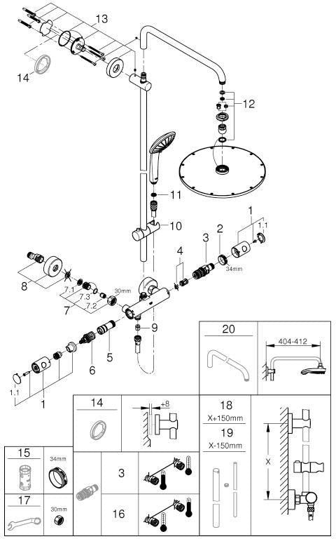 GROHE Euphoria System 310 Duschsystem mit Thermostatbatterie supersteel