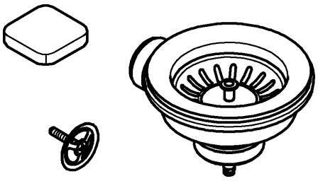 GROHE Exzenter-Ablaufgarnitur 40400 für Küchenspülen mit 1 Becken, hard graphite geb.