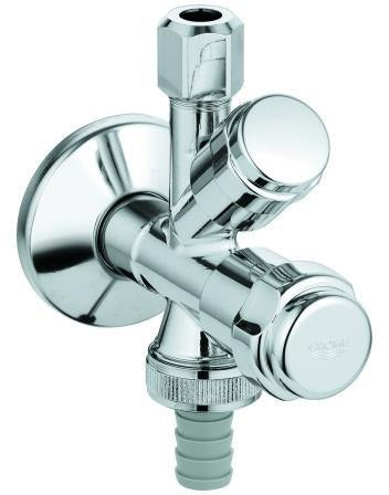 GROHE WAS-Kombieckventil 41073 DN15 mit Rückflussverhinderer – Chrom, Messing, keramisches Oberteil