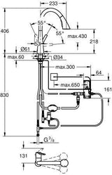 GROHE Zedra Touch Elektronik-Spültischbatterie mit 3-Strahl-Spülbrause, chrom