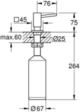 GROHE Spülmittelspender Cube 40649 für Flüssigseifen 500 ml chrom – Wandmontage