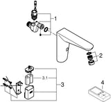 GROHE Euroeco CE Infrarot-Elektronik für Waschtisch-Wandarmatur, 6V Chrom, ohne Mischung