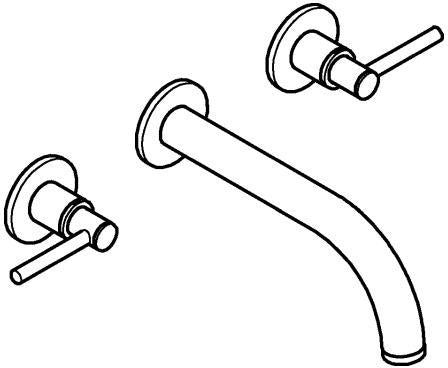 GROHE Atrio 3-Loch-Waschtischbatterie Fertigmontageset Hebelgriff Chrom