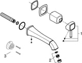 GROHE Grandera 2-Loch-Waschtischbatterie Wandmontage Fertigmontageset Chrom