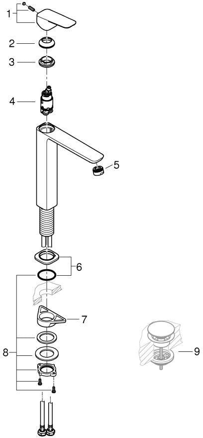 GROHE Cubeo Einhand-Waschtischbatterie XL-Size glatter Körper chrom