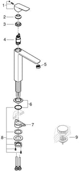 GROHE Cubeo Einhand-Waschtischbatterie XL-Size glatter Körper chrom
