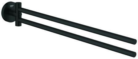 GROHE Handtuchhalter Essentials 2-armig schwenkbar 450 mm matt black
