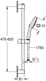 GROHE Tempesta Cube 110 Brausestangenset 600 mm 3 Strahlarten Chrom