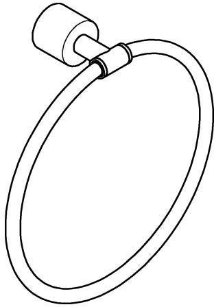 GROHE Handtuchring Atrio 40887 – Verchromter Wand-Handtuchring mit verdeckter Befestigung