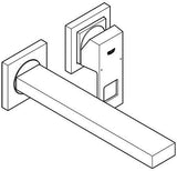 GROHE Eurocube 2-Loch-Waschtischbatterie Wandmontage Fertigmontageset Chrom
