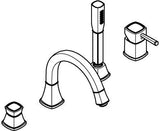 GROHE Grandera 4-Loch-Wannenkombination – Chrom, SilkMove, eigensicher