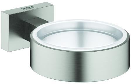 GROHE Essentials Cube Halter für Zahnputzbecher, Seifenschale & Seifenspender – Chrom, verdeckte Befestigung