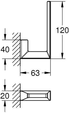 GROHE Reservepapierhalter Selection Cube 40784 Metall Wandmontage Chrom