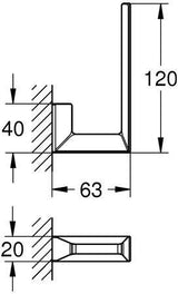 GROHE Reservepapierhalter Selection Cube 40784 Metall Wandmontage Chrom