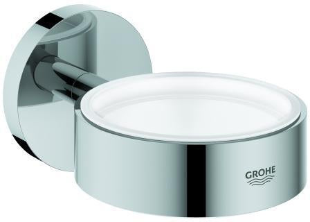 GROHE Essentials Halter für Glas, Seifenschale & Seifenspender – Chrom, Messing, verdeckte Befestigung