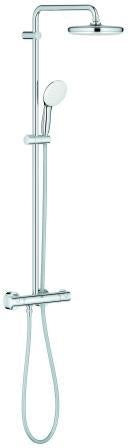 GROHE Tempesta System 210 Duschsystem mit Thermostatbatterie – Chrom, Kopf- und Handbrause