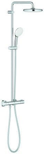 GROHE Tempesta System 210 Duschsystem mit Thermostatbatterie – Chrom, Kopf- und Handbrause
