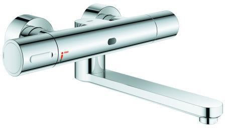 GROHE Eurosmart CE Special L-Size Infrarot-Waschtischarmatur mit Thermostat und 6V Batterie, Chrom