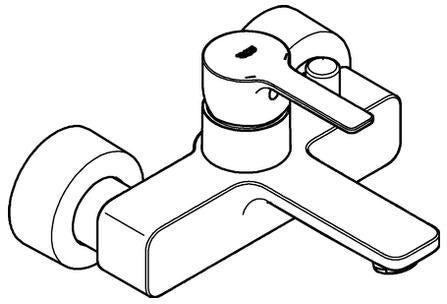GROHE Lineare Einhand-Wannenbatterie Wandmontage Chrom – mit Temperaturbegrenzer