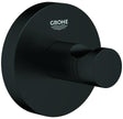 GROHE Essentials Bademantelhaken matt black – Metall, verdeckte Befestigung, 1-fach