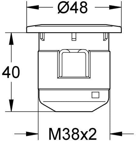 GROHE Druckknopf und Rosette 37115 mattchrom/chrom für Keramik-Spülkästen