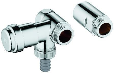 GROHE Waschmaschinenventil Eggemann DN 20 Anschluss links chrom – 3/4 Zoll Wandmontage