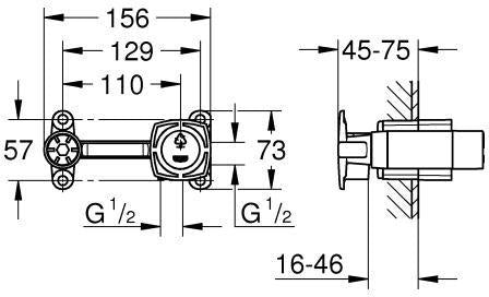 GROHE Einhand-Unterputz-Einbaukörper 23319 für 2-Loch-Waschtischbatterien – Grandera Serie