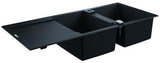 GROHE K500 Kompositspüle 1160x500mm Doppelbecken granit grau mit Abtropffläche
