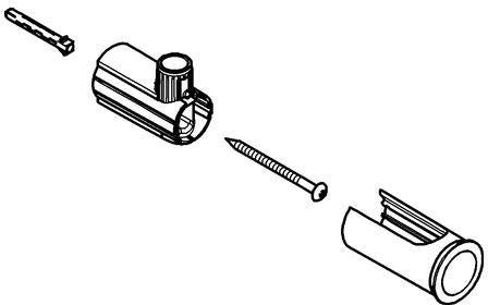 GROHE Brausestangenhalter 48092 Chrom – Für Brausestangen Ø 22 mm, Wandmontage, inkl. Befestigungsset