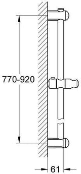 GROHE Euphoria Brausestange 900 mm Chrom mit Gleiter und FastFixation