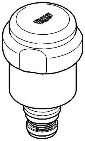 GROHE Oberteil 41818 WAS-Griff DN15 mit Rückflussverhinderer – chrom