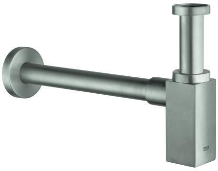 GROHE Geruchsverschluss 40564 eckig Waschtisch supersteel – Flaschensiphon 1 1/4"