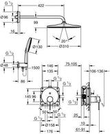 GROHE Essence Duschsystem Unterputz mit Rainshower Mono 310 Kopfbrause – Chrom