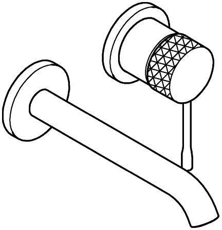 GROHE Essence 2-Loch-Waschtischbatterie Wandmontage Fertigmontageset Crafted Warm Sunset