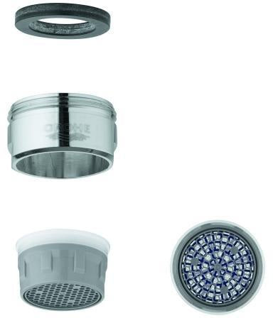 GROHE Mousseur Strahlregler M24 x 1 Außengewinde – 66 l/min, Long-Life Oberfläche