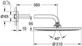 GROHE Rainshower Cosmopolitan 310 Kopfbrause-Set mit 380 mm Brausearm, Chrom, 8 l/min