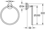 GROHE Bau Cosmopolitan Handtuchring – geschlossen, verchromt, schwenkbar, 210 mm