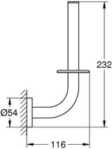 GROHE Essentials Reservepapierhalter – Wandmontage, Metall Chrom, verdeckte Befestigung