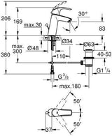 GROHE Eurosmart Einhand-Waschtischbatterie mittelhoch chrom mit SilkMove und EcoJoy