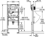 GROHE UR-Element Rapid SL 38786_1 mit Rapido U Spüleinheit – Vorwand-Urinal-Element für manuelle oder Infrarot-Bedienung