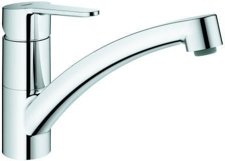 GROHE BauEco Spültischbatterie Einhandmischer flacher Auslauf chrom – schwenkbar 140°