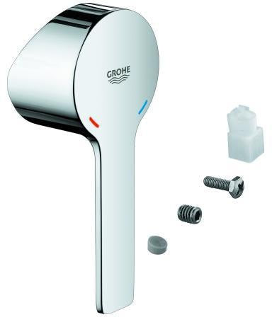GROHE Hebel 46982 Chrom – Metallgriff für 35 mm Kartusche mit rot/blauer Temperaturanzeige